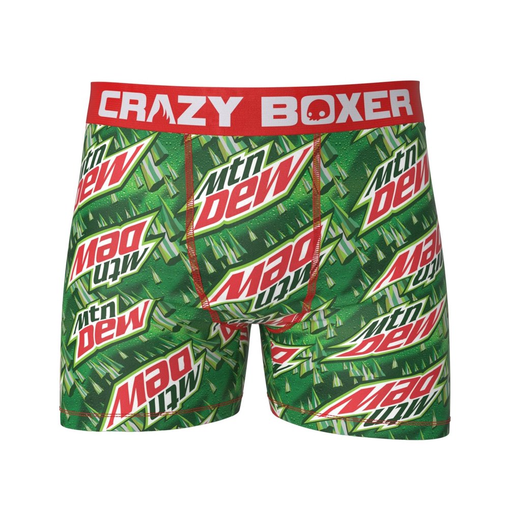 Mountain Dew Mountain Dew Green Logo Men's Boxer Briefs ShortsMedium