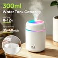 thumbnail image 2 of Mini 300ml Portable Humidifier, Quiet Cool Mist USB Personal Desktop Humidifiers for Home Office Bedroom Car Travel, 2 of 6