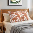 thumbnail image 6 of Pillow Covers 20x20 Set of 2, Terracotta Orange Leaves Throw Pillow Covers Decorative Couch Cushion Cover, Farmhouse Botanical Branch Vintage Microfiber Soft Pillowcases for Bedroom Living Room Sofa, 6 of 9
