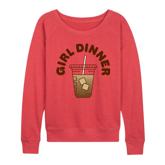 Instant Message - Iced Coffee Girl Dinner - Women's Lightweight French Terry Pullover