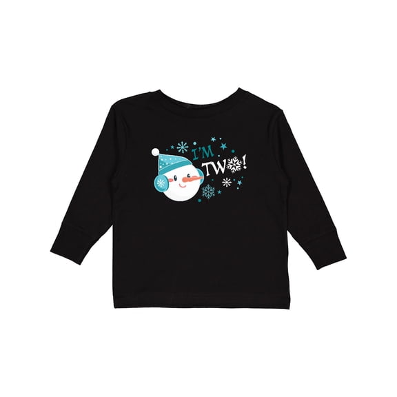 Inktastic I'm Two Winter Second Birthday with Snowman Boys or Girls Long Sleeve Toddler T-Shirt