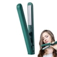 thumbnail image 1 of Plancha de pelo y rizador de cerámica inalámbricos 2 en 1, recargables por USB para viajes, color verde., 1 of 5