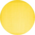 thumbnail image 1 of Ahgly Company Machine Washable Indoor Round Solid Yellow Modern Area Rugs, 7' Round, 1 of 4
