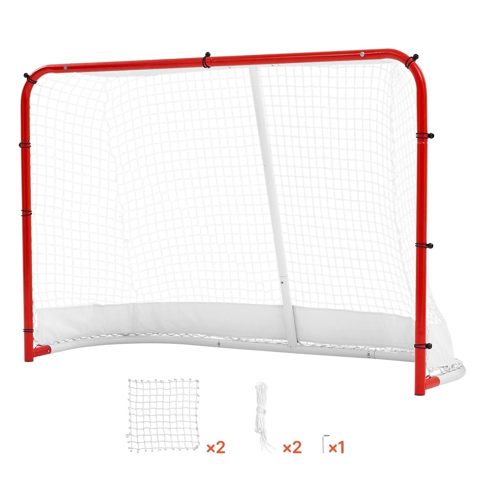 KFFKFF Street Hockey Goal, Durable Steel Frame with Net for Indoor and Outdoor Use, Lightweight and Portable Design, Easy to Assemble for Training in Backyard, Park, or Garage, 72 x 48 in