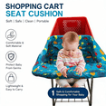 thumbnail image 3 of Pozico 2-in-1 Padded Baby Shopping Cart & High Chair Cover, Universal Fit, Ocean World Print, with Carry Bag, Machine Washable, 3 of 9