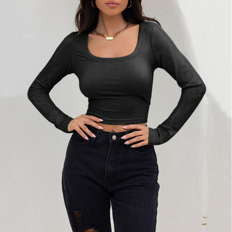 トップス FRANGANT Torso tops BLACK Slinky Racer Crop Top | boohoo