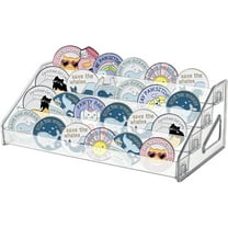 4 Tier Acrylic Riser Display Stands 12.20x5.91x4.33Inch Clear Acrylic Badge Display Shelves Makeup Organizer Perfume Organizer Shelf for Figure Anime Badge Cupcake Candy Food