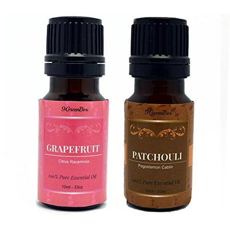 10 Ml Sampler - 9GreenBox - Aromatherapy Rare 2 Set 100% Pure Therapeutic Grade Basic Sampler Essential Oil Gift Set- 6/10 Ml (Grapefruit & Patchouli)