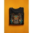 thumbnail image 3 of Orange Samurai Tiger Sweatshirt Women - Women Sweatshirt, Black, Medium, 3 of 4