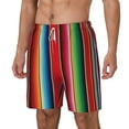 thumbnail image 2 of Uemuo Mexican Serape Blanket Stripes Pattern Mens Swim Trunks Quick Dry Board Shorts with Mesh Lining, Stretch Beach Shorts Quick Dry No-Chafing Board Shorts-Medium, 2 of 9