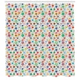 thumbnail image 3 of Flower Shower Curtain, Hippie Style Floral Pattern with Multiple Petals Irregularly Placed on Background, Fabric Bathroom Set with Hooks, 69W X 84L Inches Extra Long, Multicolor, by Ambesonne, 3 of 3