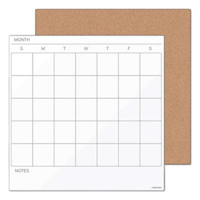 UBrands UBR3889U0001 Tile Calendar Dry Erase Combo Board White