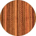 thumbnail image 1 of Ahgly Company Indoor Round Abstract Orange Modern Area Rugs, 4' Round, 1 of 4