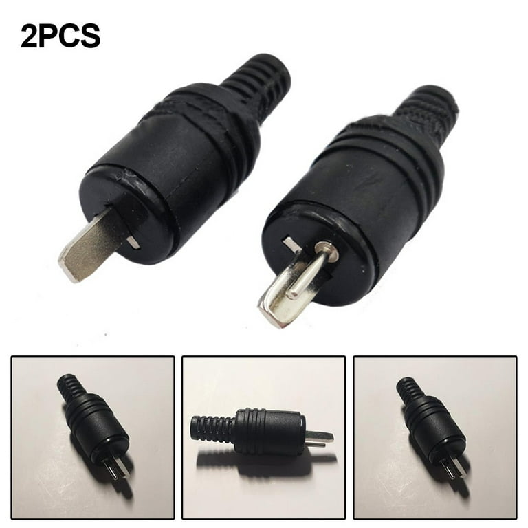 2 Pin DIN Hi-Fi Speaker Plug Cable Audio Connector PACK of 2 - Screw  Connections