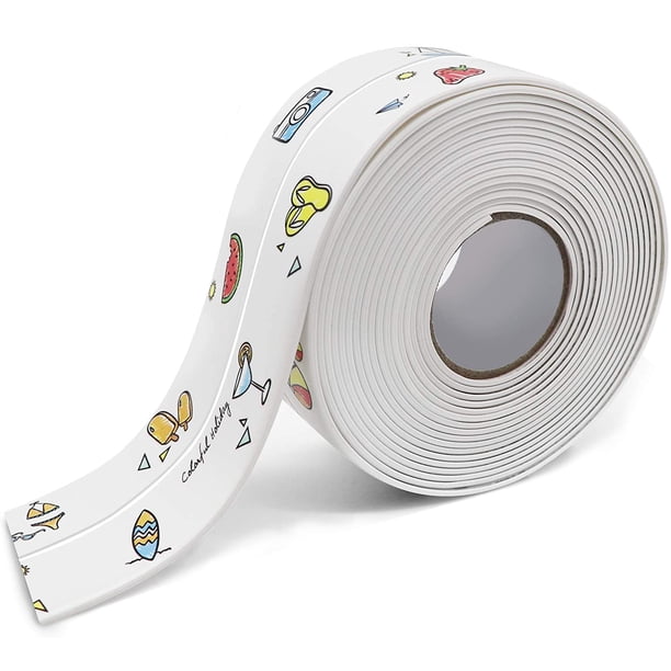 Tira de calafateo, cinta de sellado de calafateo impermeable autoadhesiva de PVC, tira de cinta de calafateo para bañera, encimera de cocina, fregadero, baño, inodoro y protector de bordes de pared