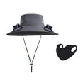 thumbnail image 4 of Bxaolu Solar Powered Fan Hat with 2 Removable Fans, Wide Brim Sun Hat for Outdoor Fishing, Hiking Gardening, USB Solar Charging (Free Black Mask, Dark Gray), 4 of 6