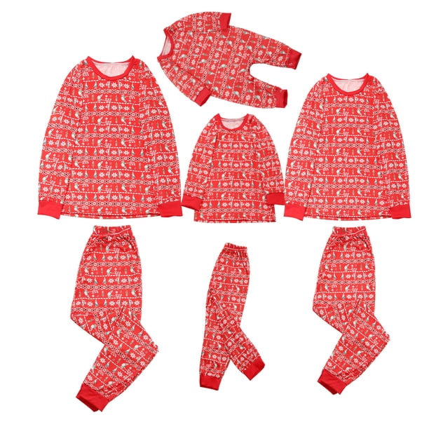 Navidad mujer mamá impreso blusa Tops con pantalones conjunto de pijamas a juego familiar Fridja nalpqowj888