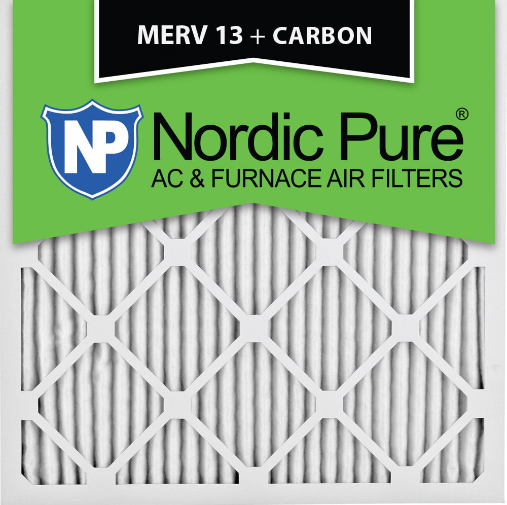6 Piece 25x25x1PM12C Nordic Pure 25x25x1 MERV 12 Pleated Plus Carbon AC Furnace Air Filters