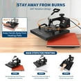 thumbnail image 6 of Pinypikaka Heat Press Machine 15x15 Inch 9 in 1 with 30OZ Tumbler Press, 360-Degree Swing Away Digital T-shirt Press Multifunction Heat Transfer Sublimation for T-Shirt Tumbler Mug Hat Cap Plate, 6 of 9