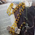 thumbnail image 5 of Collar de rosario de cristal de imitación para mujer y niña, joyería con colgante de cruz de Jesús, 5 of 5