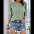 thumbnail image 4 of Blusa Tipo Túnica Informal con Cuello Redondo y Ligera para Mujer, Color Verde , Talla L, 4 of 7
