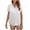 White, variant on Uaswgudfs ​Casual Women Blouses: Button-Front V-Neck Summer Tops with Lightweight Breathable Cotton Blend & Trendy Short Sleeve