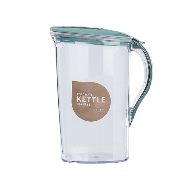 Jarra de agua grande de plástico de 2,1 l con tapa y asa Hervidor de agua cuadrado for el hogar Contenedores de agua, té o jugo for el refrigerador