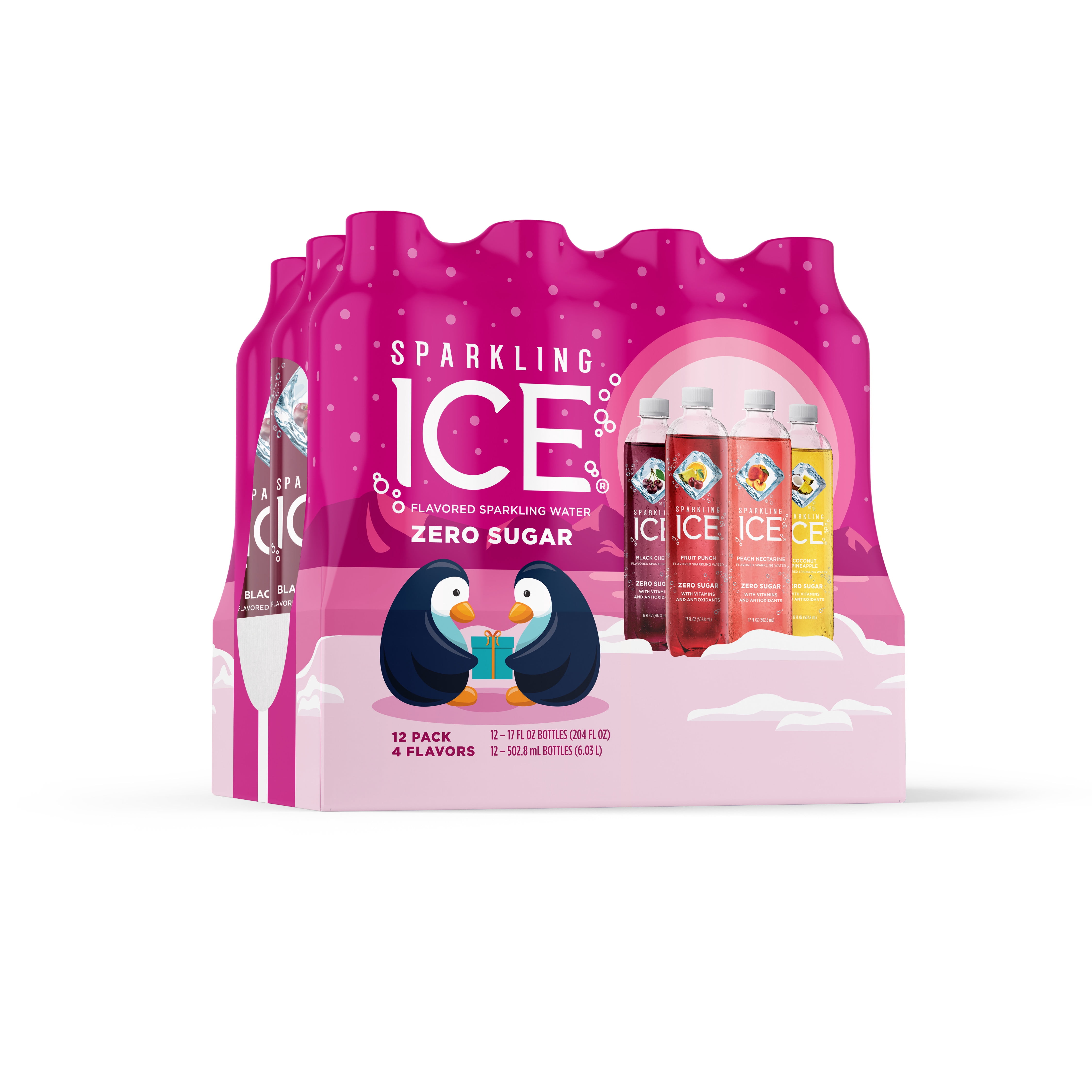 Sparkling Ice® Variety Pack, 17 Fl Oz, 12 Count (Black Cherry, Peach Nectarine, Coconut Pineapple, Fruit Punch)