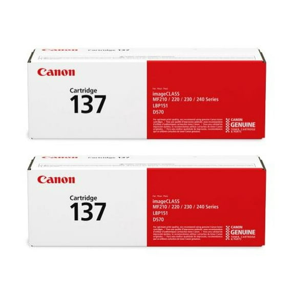 Canon Genuine 137 2-Pack Black Toner Cartridges 9435B001 (4.8K YLD total) For use with LBP151dw, MF210 Series, MF220 Series, MF230 Series, MF240 Series, D570