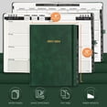 thumbnail image 2 of Ensight Academic & Business Planner - Leather Hardcover - Weekly/Monthly - Pen Holder, Bookmark, Thick Paper (Green), 2 of 5