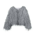 thumbnail image 3 of Drses Women's Shaggy Faux Fur Outwear Coat Jacket Long Sleeve Warm Winter, 3 of 6