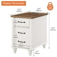 thumbnail image 3 of Wampat End Table with Charging Station, Side Table with Storage Drawer and Cabinet,2 Power outlets & 2 USB Ports for Living Room, Oak White, 3 of 8