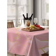 thumbnail image 6 of Pink Gold Table Cloth, Boho Modern Abstract Minimalist Aesthetic Flower Waterproof Tablecloth for Rectangle Tables, Reusable Washable Fabric Table Cover for Restaurant Kitchen Dining Tables 52"x70", 6 of 6