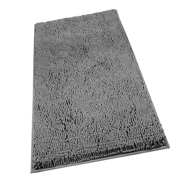 Injueey Alfombrilla de baño Absorción de agua Almohadilla de secado rápido Ducha cómoda Alfombra antideslizante Hotel Baño Alfombra de piso Gris Juegos de accesorios de baño Gris oscuro Injueey HA004438-01