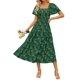 thumbnail image 1 of Vestido ZESICA para mujer, estilo bohemio, floral, midi, verde, talla L, 1 of 7