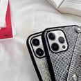 thumbnail image 3 of Decase for iPhone 12 Pro Max Bling Case, Glitter Diamond Sequins Credit Card Cash Holder Wallet Case with Shiny Crossbody Chain Hard PC Back Protective Girly Stand Cover, White, 3 of 8