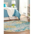 thumbnail image 3 of Rugs.com Azalea Collection Rug – 5 Ft Round Blue Medium Rug Perfect For Kitchens, Dining Rooms, 3 of 6