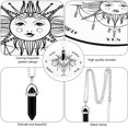 thumbnail image 4 of Wooden Pendulum Board Dowsing Divination Pendulum Witchcraft Altar Supplies with Black Crystal Necklace and Wooden Pendulum Board Metaphysical Message Board Kit, 6 Inch (Sun Style), 4 of 7