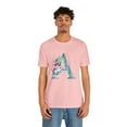 thumbnail image 4 of Letter A Watercolor Flowers Unisex Jersey Short Sleeve Tee, 4 of 12
