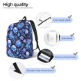 thumbnail image 4 of Honeii Skull blue crystal flower Print Canvas College Laptop Backpack, Durable Rucksack Travel Notebook Bag School Backpack Book Bag for Men Women-Medium, 4 of 7