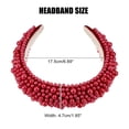 thumbnail image 2 of Unique Bargains Pearls Padded Headband Sponge Wide Brim Headband Women Hairband Red, 2 of 7