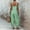 Light Green, variant on Pumxq Women's Summer Jumpsuits Striped Wide Leg Overall Casual Straps Button Loose Maxi Rompers with Pockets Black L