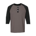 thumbnail image 7 of Fabrcox Men 3/4 Sleeve Shirt Raglan Henley Shirts for Men Workout Running Athletic Big and Tall Spring Color Block Men Tops, 7 of 7