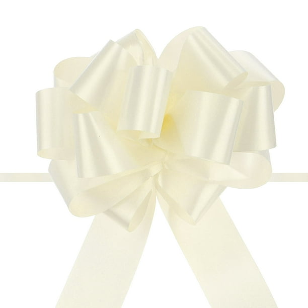 Uxcell 20Pcs 5" x 8" Lazos grandes para envolver regalos, cinta blanca crema para bodas, coches, cestas, regalos, lazo de Navidad