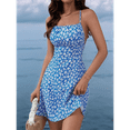 thumbnail image 4 of Deliqiba Women'S Summer Ditsy Floral Backless Back Tie Back Sleeveless Mini Dress Blue L, 4 of 7