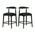 thumbnail image 3 of Christopher Knight Home 37.5" Mid-Century Counter Stools with Curved Backrest and Puffy Seat, Black, Set of 2, 3 of 9