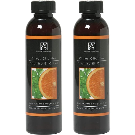 Hosley Set of 2, Citrus Cilantro Scented Warming Oils 5 oz