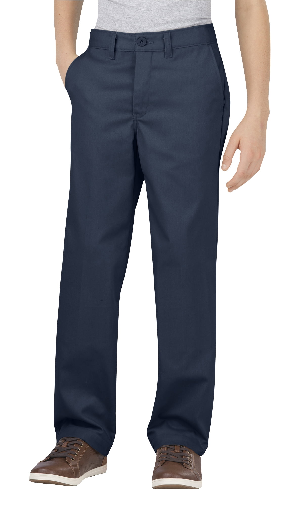 Boys' School Uniforms Slim Fit Flat Front Ultimate Khaki Pant - Walmart.com