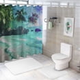 thumbnail image 7 of Orinice Palm Trees Rock Bathroom Decor Set - Colorful Luxurious Graphic Print Polyester Fabric Shower Curtain with Hooks - Chic Modern Design 60x72, 7 of 7