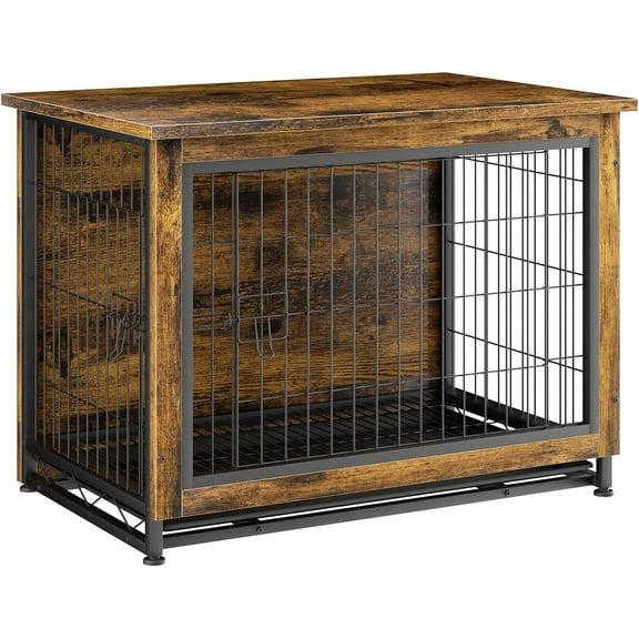 Wooden Crate Furniture, Double-Doors Indoor Kennel Table, Dog House, Cage